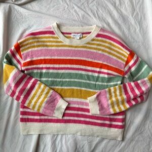 Velvet by Graham & Spencer Striped Colorful Cashmere Sweater
